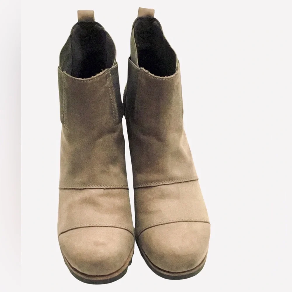 SOREL ADDINGTON Waterproof Ankle Boot Taupe Leather Chelsea Pull on Size 8.5